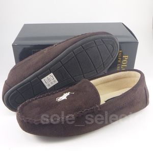 NWT Polo Ralph Lauren Moccasin Slippers Brown sz 9
